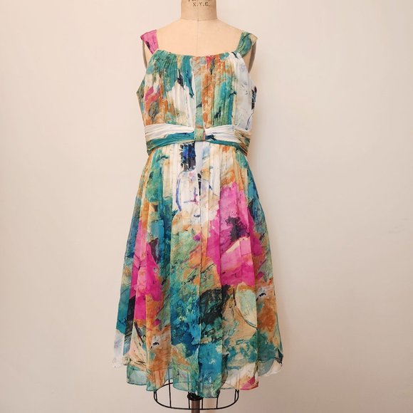 Watercolor Silk Dress - Picture 2 of 11